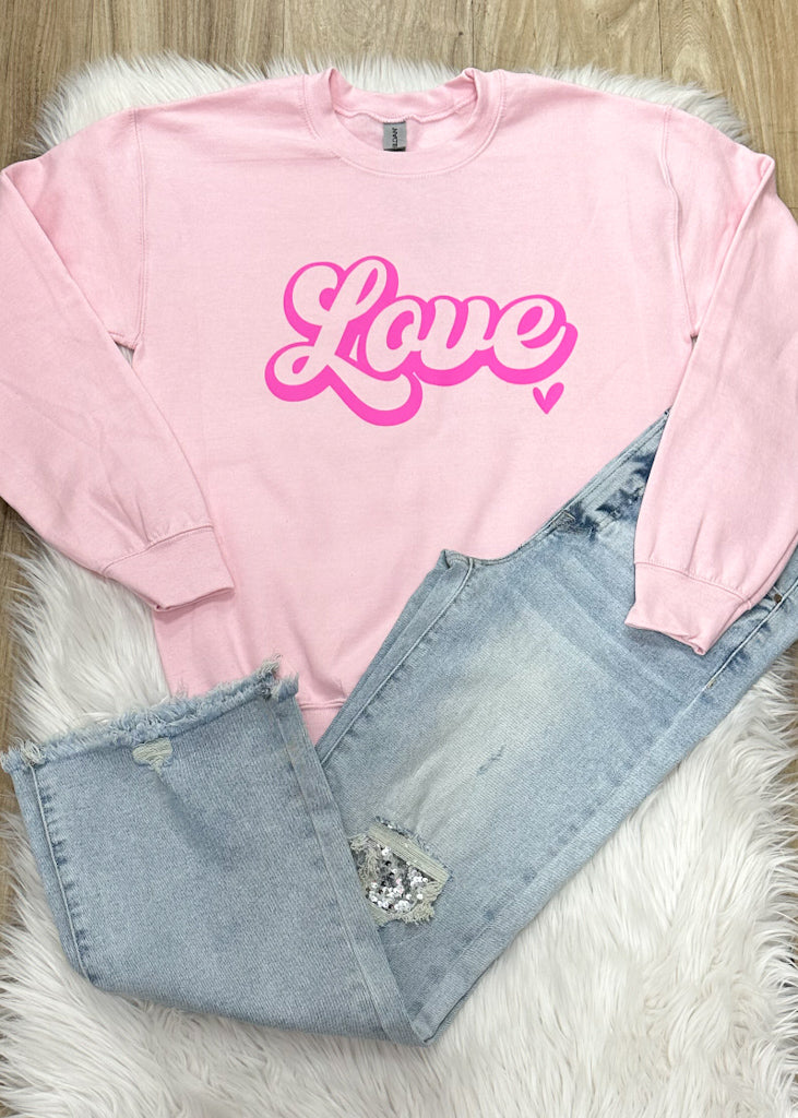 Love Monochrome Pink Sweatshirt