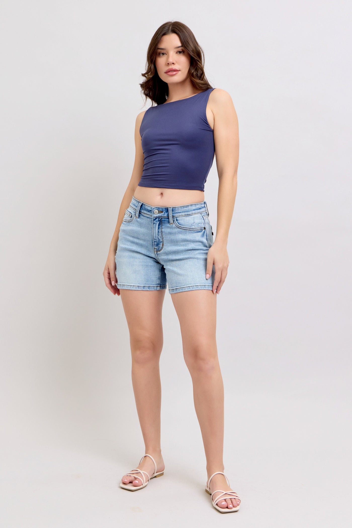Judy Blue Mid Rise Vintage Dad Shorts