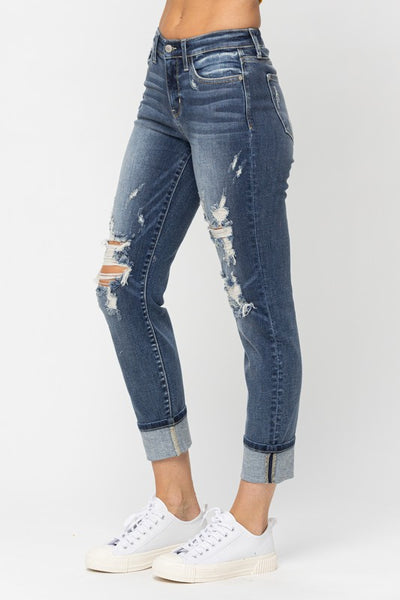 Judy Blue Mid Rise Boyfriend Jeans