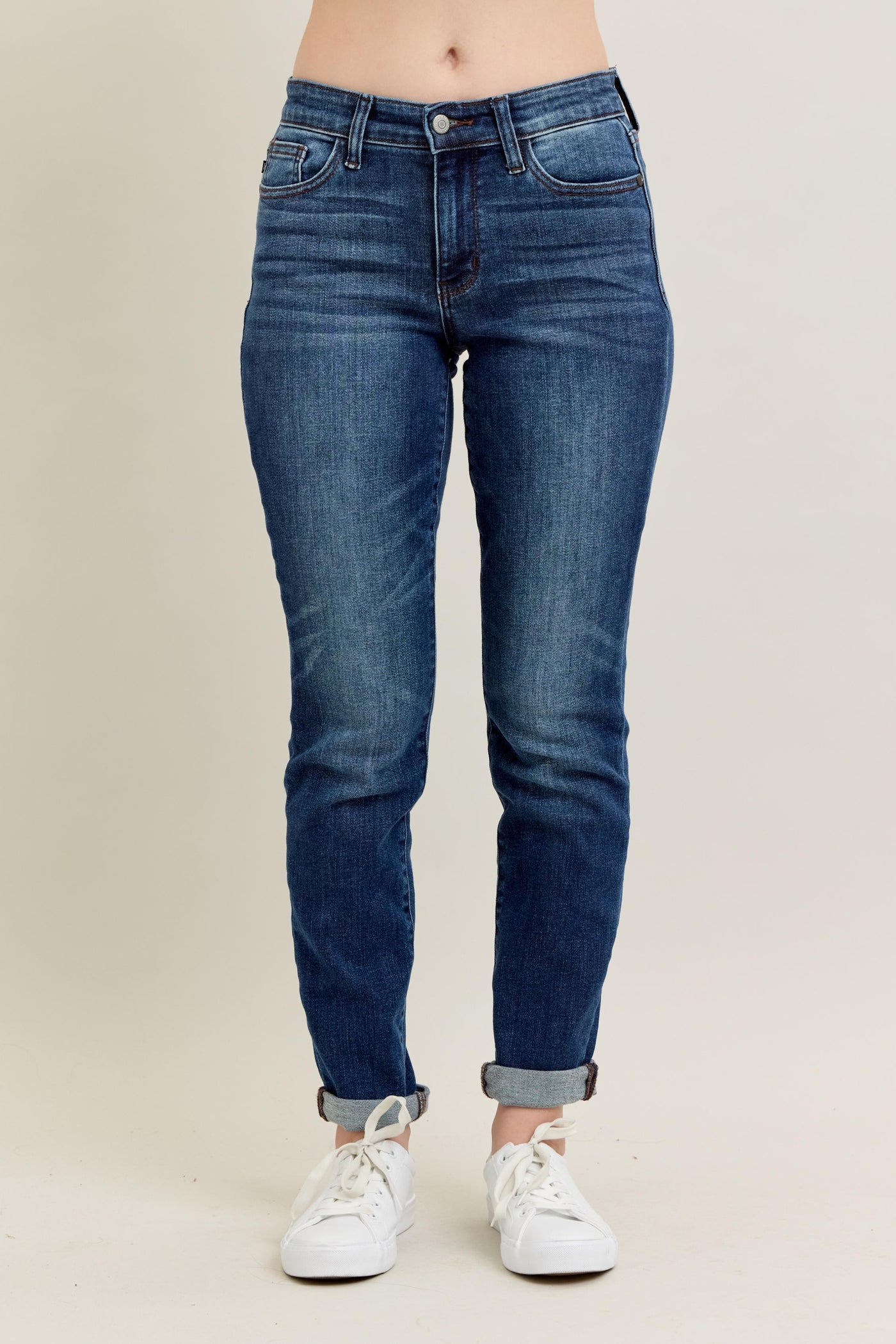 Judy Blue High Rise Slim Fit Cuffed Jeans