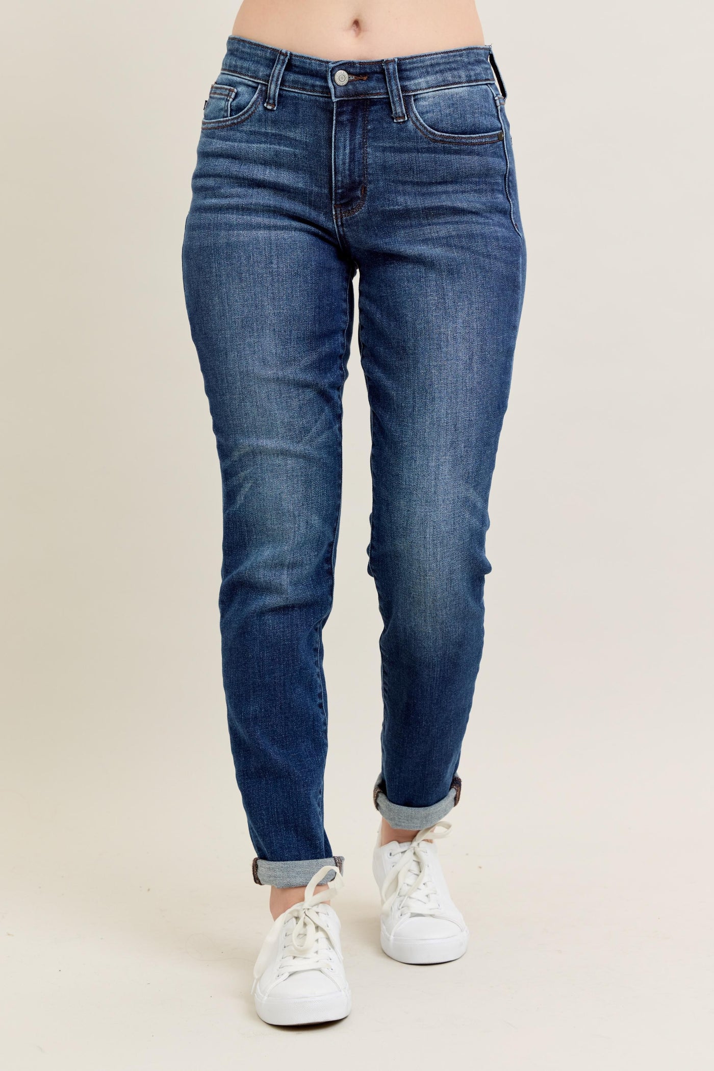 Judy Blue High Rise Slim Fit Cuffed Jeans