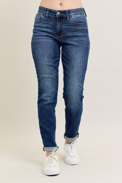 Judy Blue High Rise Slim Fit Cuffed Jeans