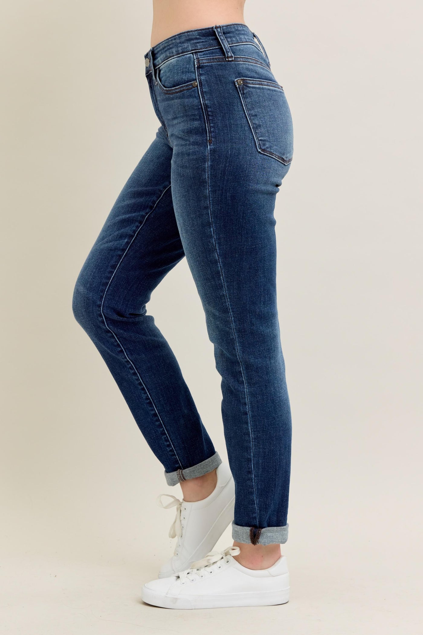 Judy Blue High Rise Slim Fit Cuffed Jeans