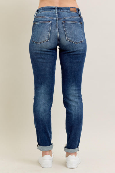 Judy Blue High Rise Slim Fit Cuffed Jeans