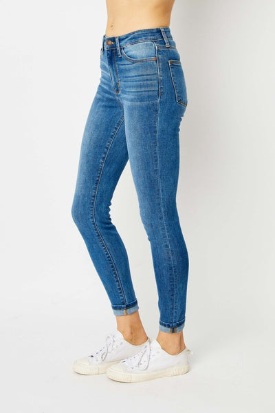 Judy Blue High Waist Cuffed Hem Skinny Jeans