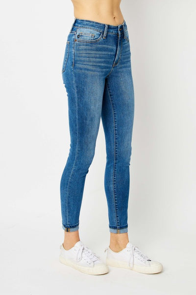 Judy Blue High Waist Cuffed Hem Skinny Jeans