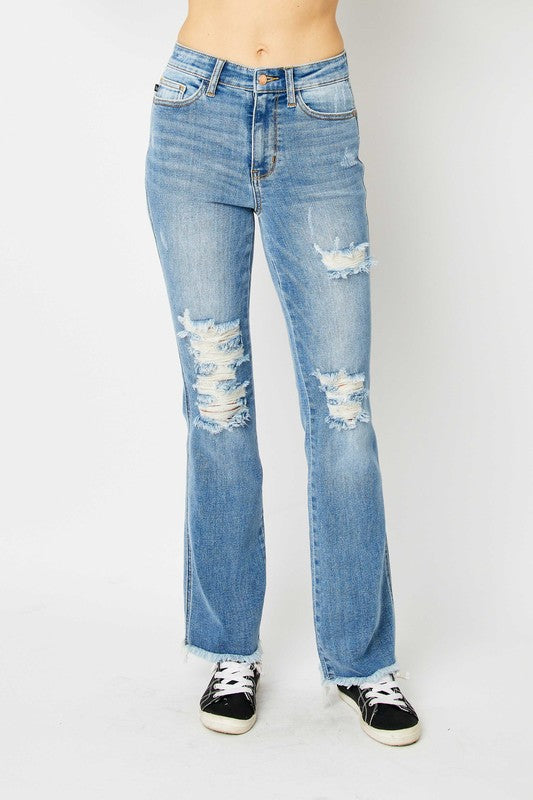 Judy Blue High Rise Destroyed Hem Jeans