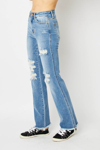 Judy Blue High Rise Destroyed Hem Jeans