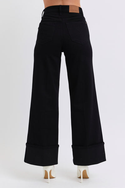 Judy Blue High Rise Cuffed Wide Leg Jeans