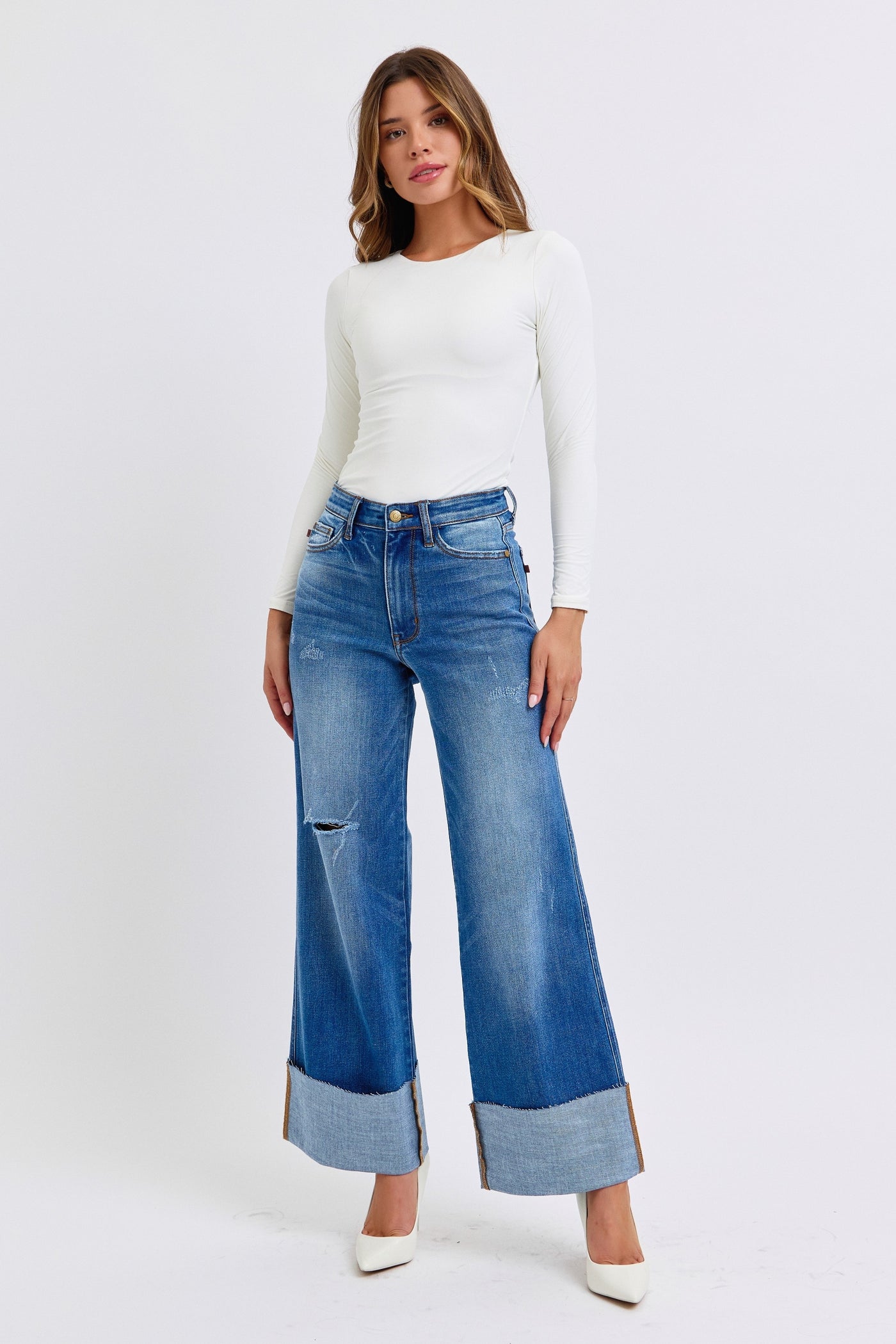 Judy Blue High Rise Wide Leg Jeans