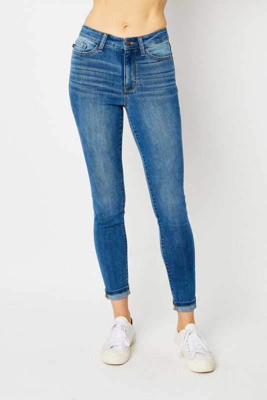 Judy Blue High Waist Cuffed Hem Skinny Jeans