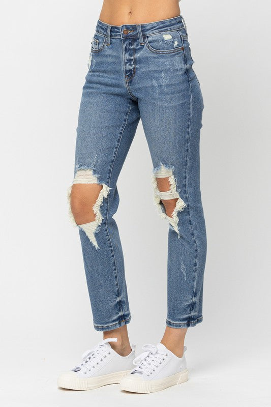 Judy Blue High Waist Destroyed Boyfriend Jeans