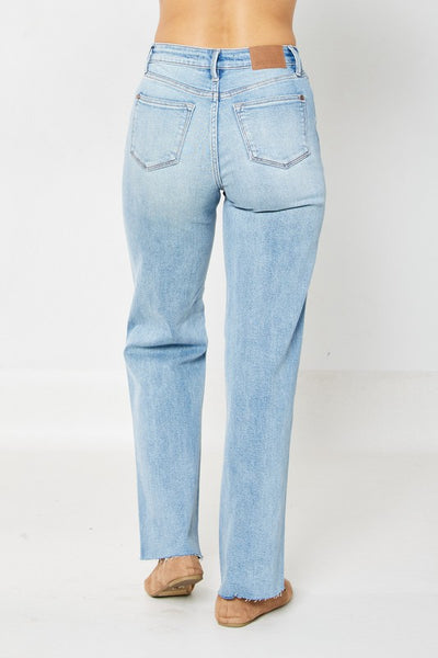 Judy Blue High Waist Destroyed Straight Leg Jeans