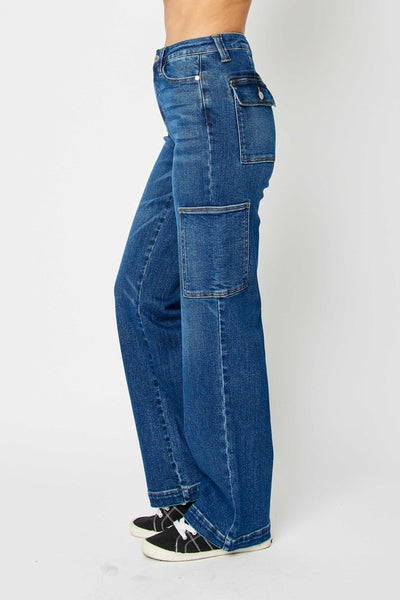 Judy Blue High Waist Cargo Wide Jeans