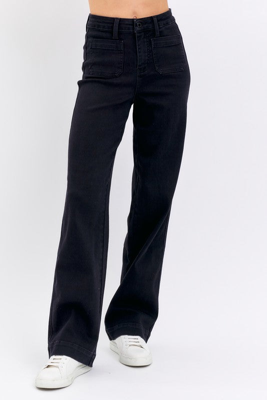 Judy Blue High Waist Patch Pocket Straight Leg Jeans