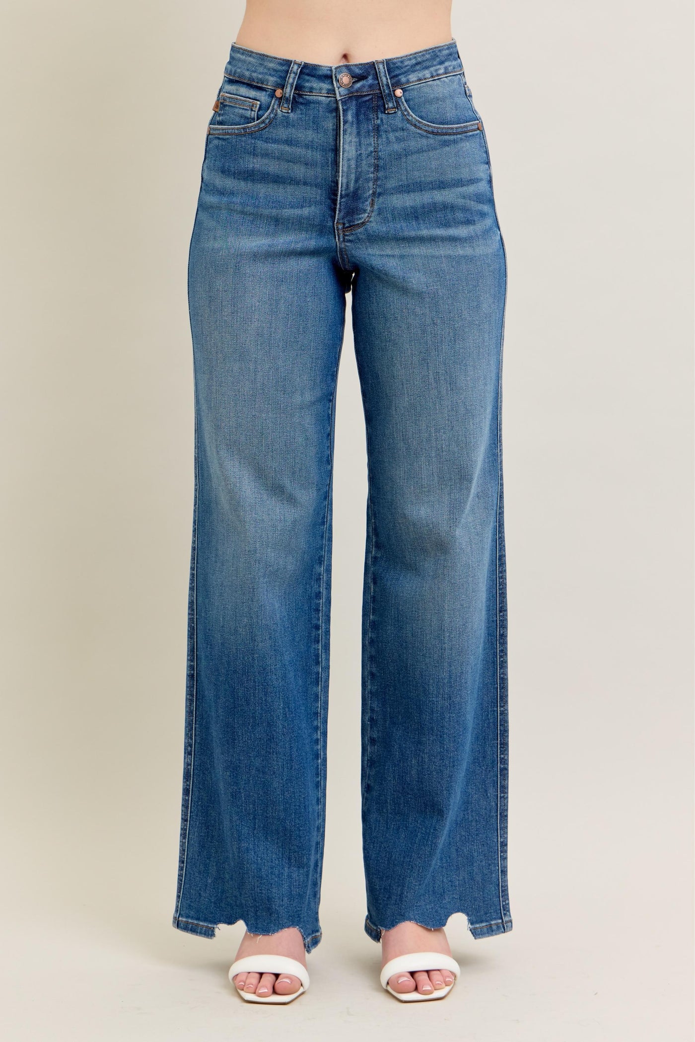 Judy Blue Tummy Control High Rise Wide Leg Jeans