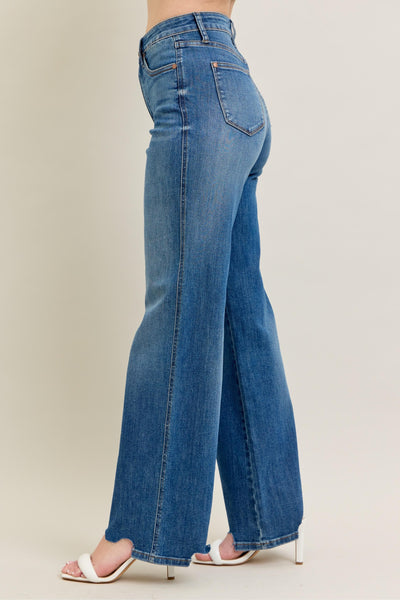 Judy Blue Tummy Control High Rise Wide Leg Jeans