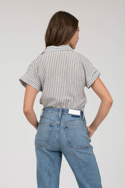 Collared Short Sleeve Top