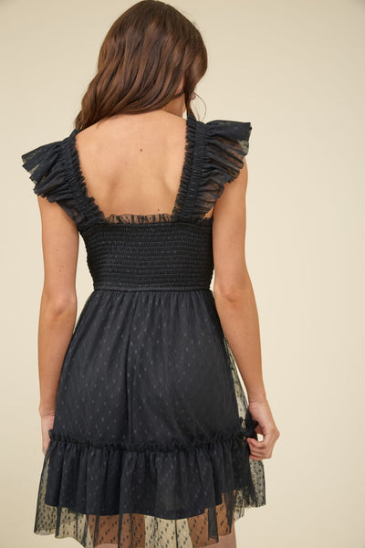 Smocked Ruffle Mini Dress