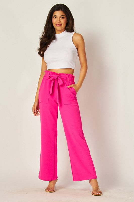 Paperbag Waist Self Tie Pants