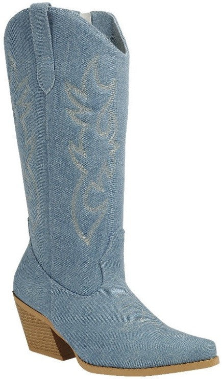 Denim Blue Cowboy Boot