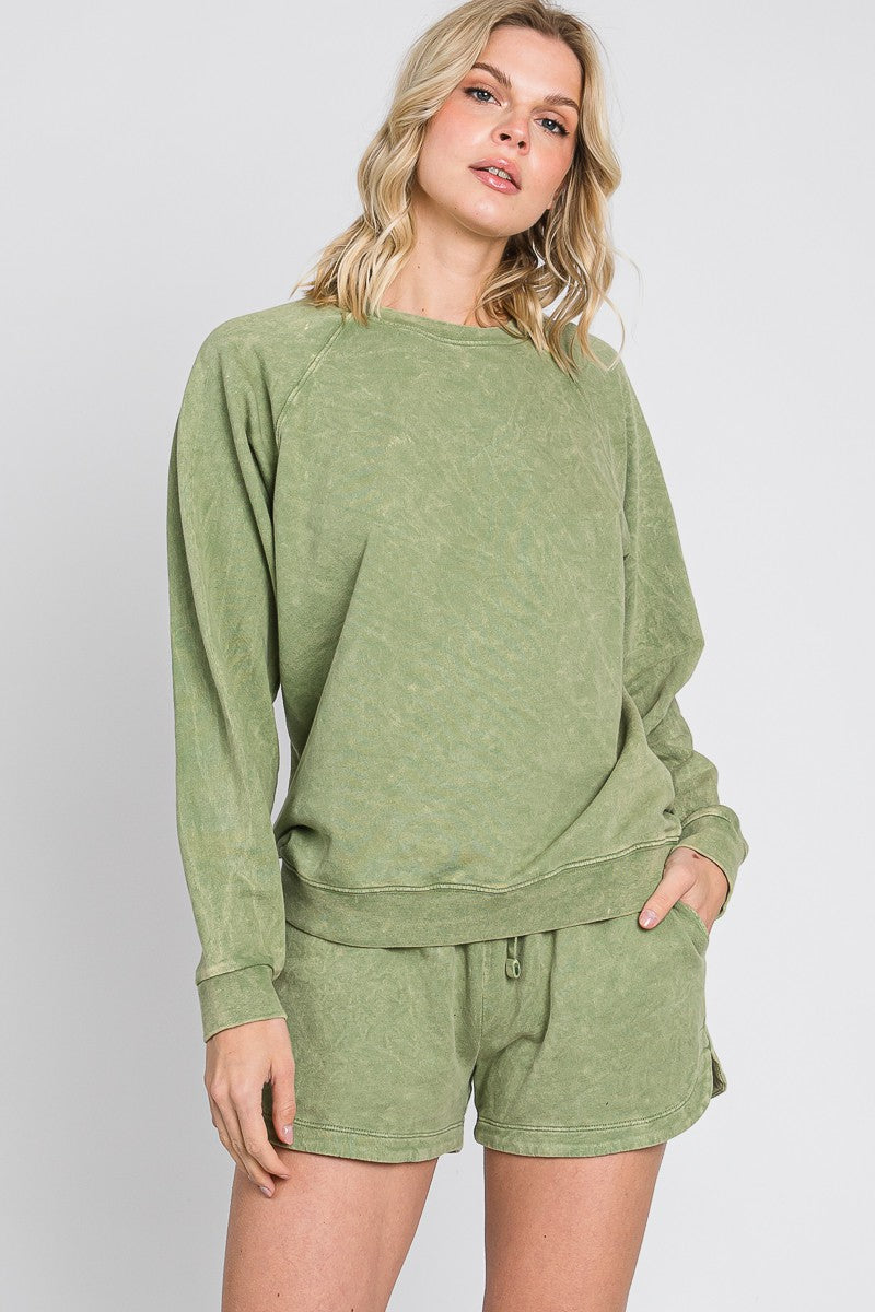 Mineral Wash Sage Cotton Sweat Set