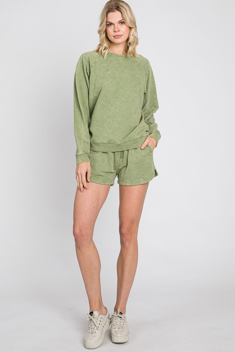 Mineral Wash Sage Cotton Sweat Set