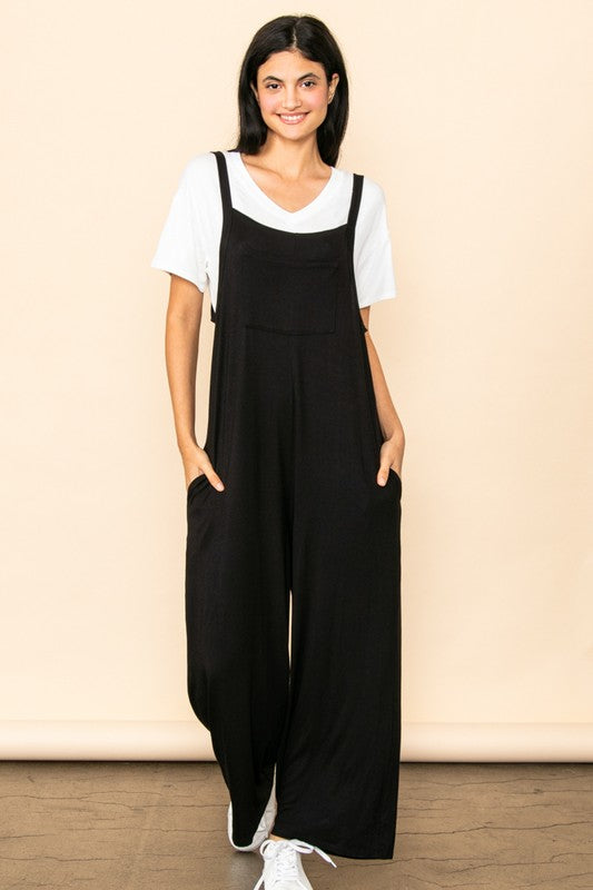 Wide Leg Overall Jumpsuit