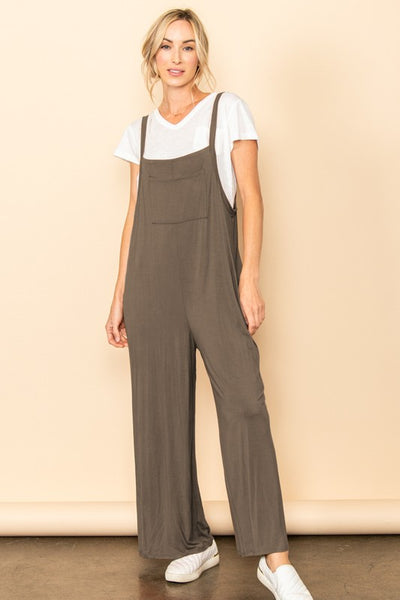 Wide Leg Overall Jumpsuit