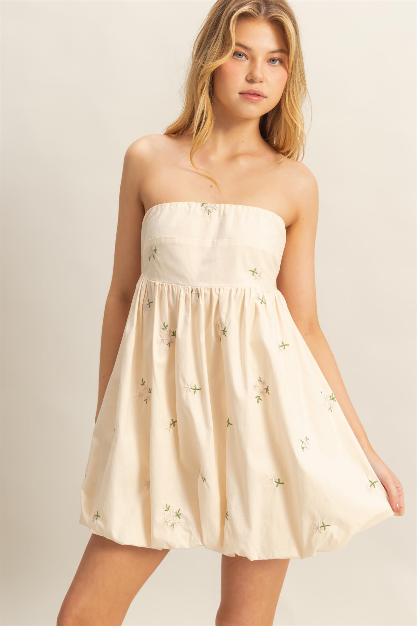 Strapless Bubble Hem Dress
