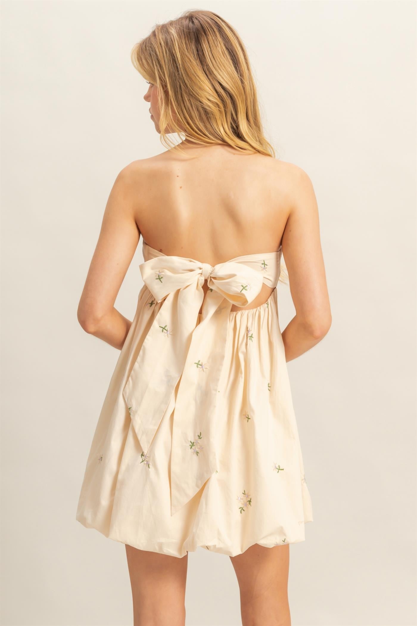 Strapless Bubble Hem Dress