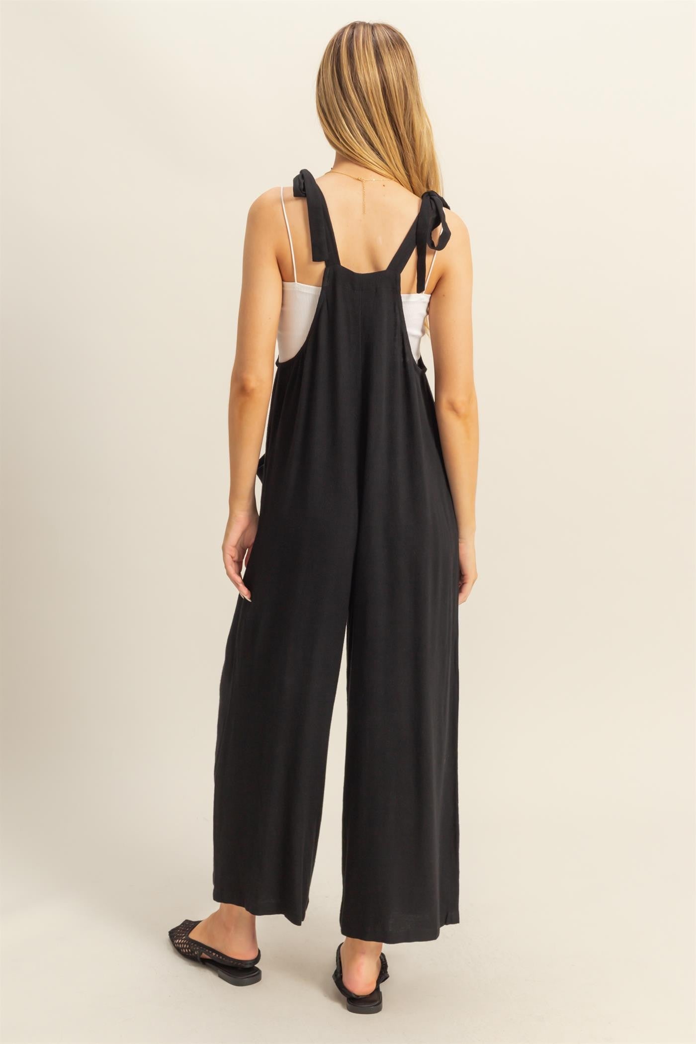 Tie Shoulder Strap Jumpsuit