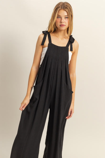 Tie Shoulder Strap Jumpsuit