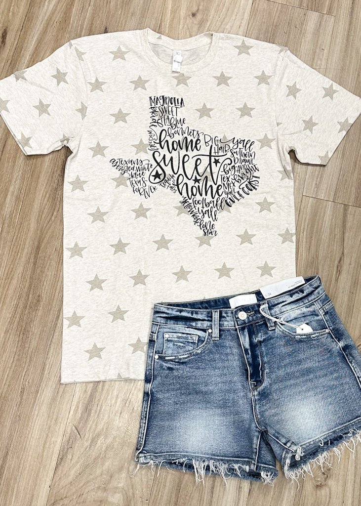 Texas Words Star Print Tee