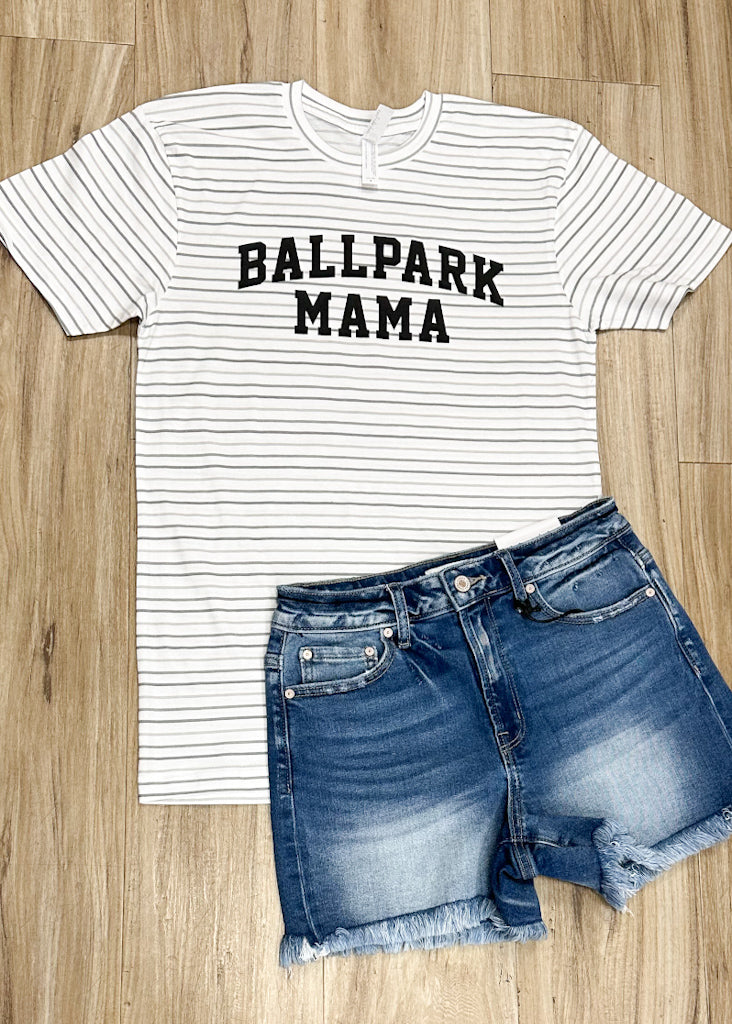 Ballpark Mama Striped Tee