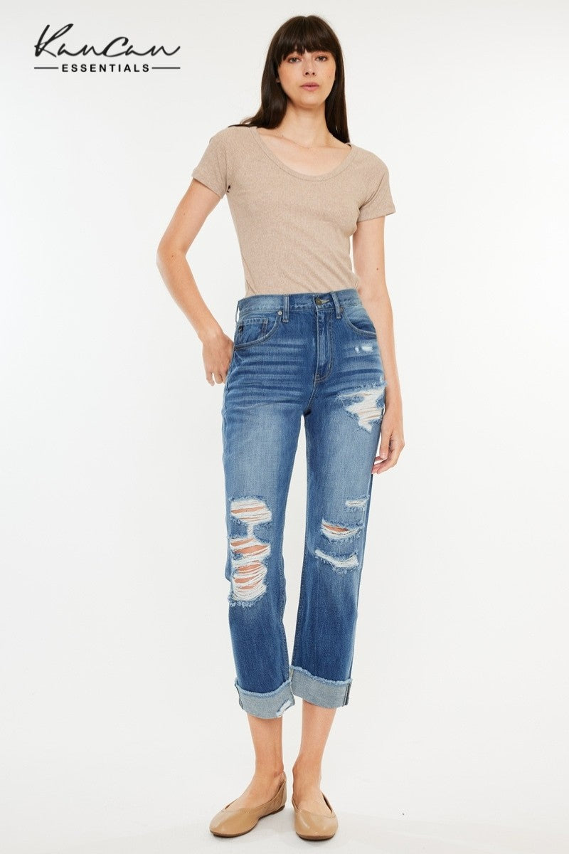 KanCan High Rise Straight Leg Jeans