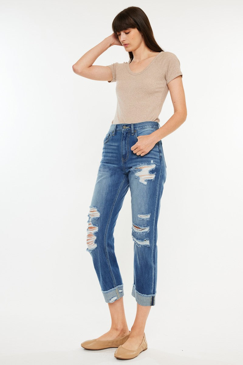 KanCan High Rise Straight Leg Jeans