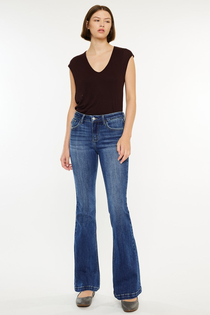 KanCan Mid Rise Petite Flare Jeans