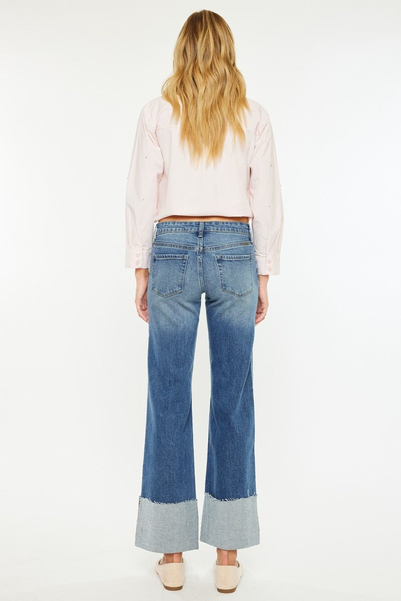 KanCan Mid Rise Wide Flare Leg Jeans