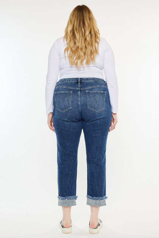 KanCan Curvy Size Slim Boyfriend Jeans