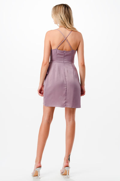 Cowl Neck Short Dress