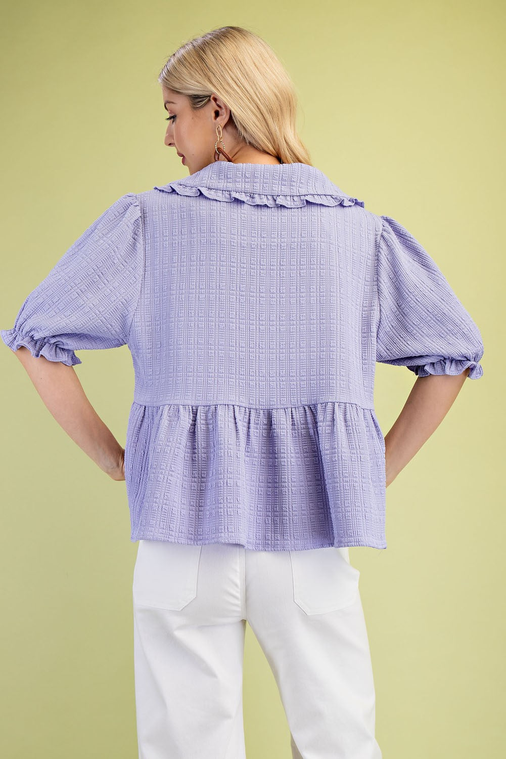 Collared Peplum Top