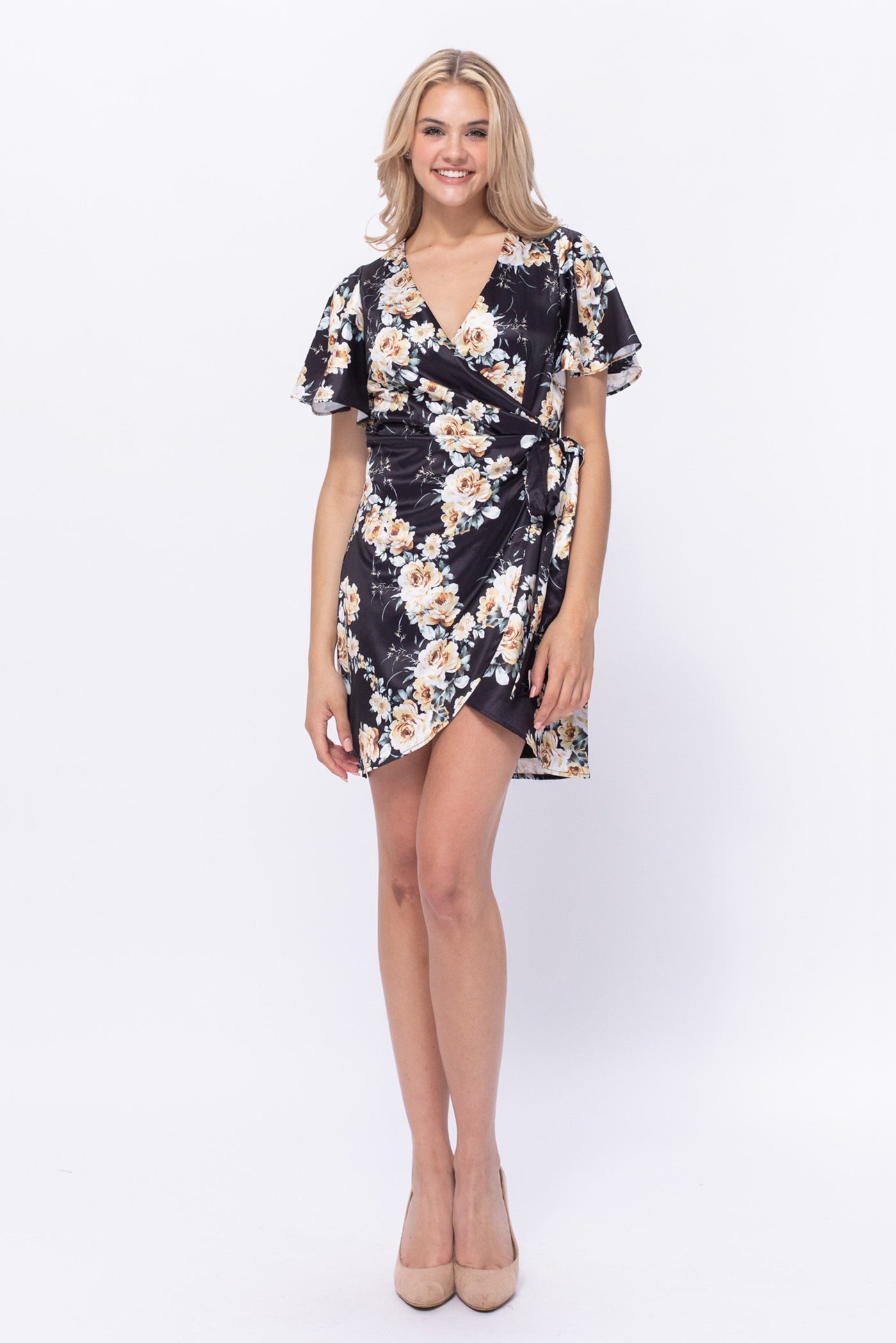 Satin Wrap Dress