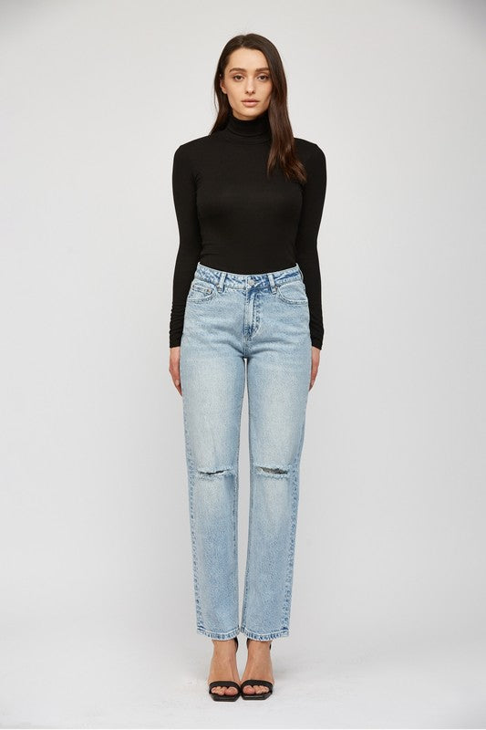 Mica Denim High Rise Straight Leg Jeans