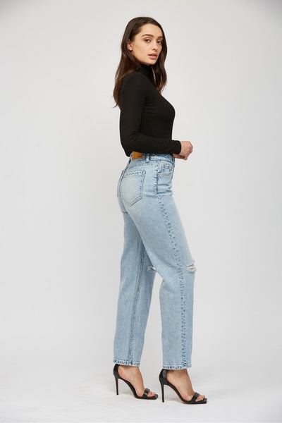 Mica Denim High Rise Straight Leg Jeans