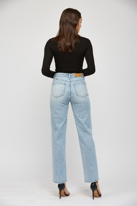 Mica Denim High Rise Straight Leg Jeans