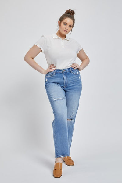 Mica Denim Super High Rise Straight Leg Jeans