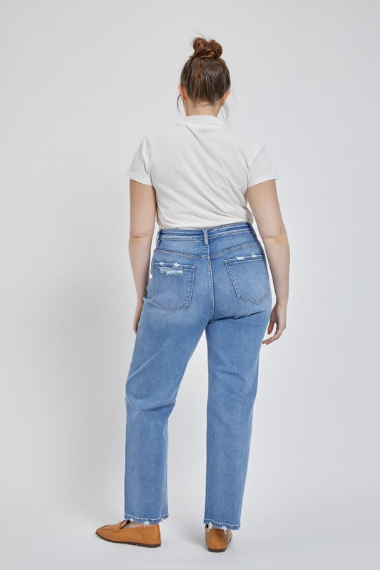 Mica Denim Super High Rise Straight Leg Jeans