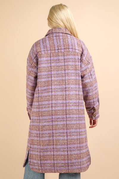 Plaid Print Long Coat