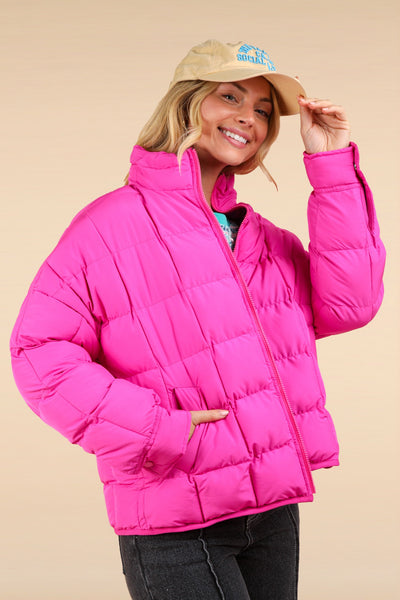 Fuchsia Puffer Jacket